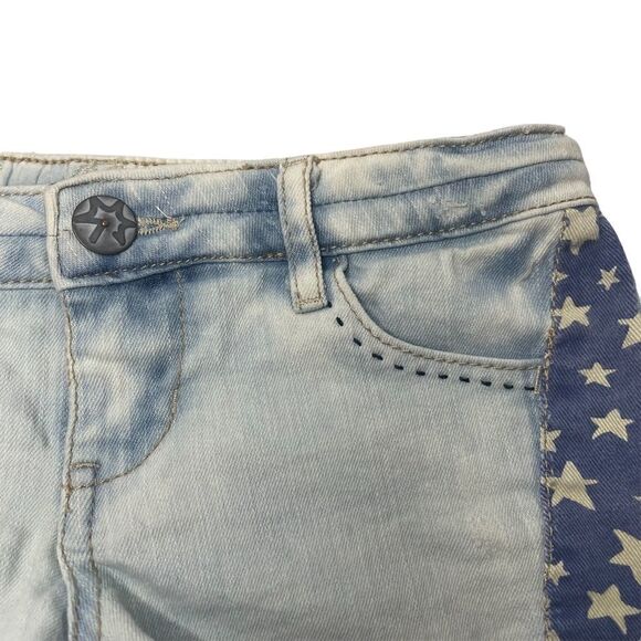 Vanilla Star Jean Shorties Cut Off Stars Stripes Flag Distressed Shorts Womens 3 - Picture 4 of 8